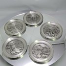 Royal Selangor Pewter Coasters  Set of 5
