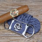 Brizard American Blue Jeans Ostrich V Cutter & Case Made in USA  NIB