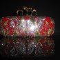 Alexander McQueen Red Jeweled knuckle clutch