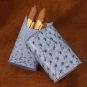 Brizard American Blue Jeans Ostrich 3 Cigar Case Made in USA NIB