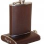 Brizard  Flask 8 oz. Sunrise Coffee  Leather  Made in USA NIB