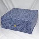 Brizard American Blue Jeans Ostrich Humidor 60 / 70 ct Made in USA NIB