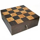 Brizard and Co " Checkers" Ebony and Olive Wood with Leather Humidor 100 ct Brizard and Co " Checkers" Ebony and Olive Wood with Leather Humidor 100 ct