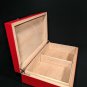 Red Lacquer Finish Wood Humidor Measures 22" L x 16" W x 4" H