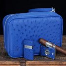 Brizard Blue Ostrich Traveler with Cutter and Lighter Made in USA NIB Brizard Blue Ostrich Traveler with Cutter and Lighter Made in USA NIB