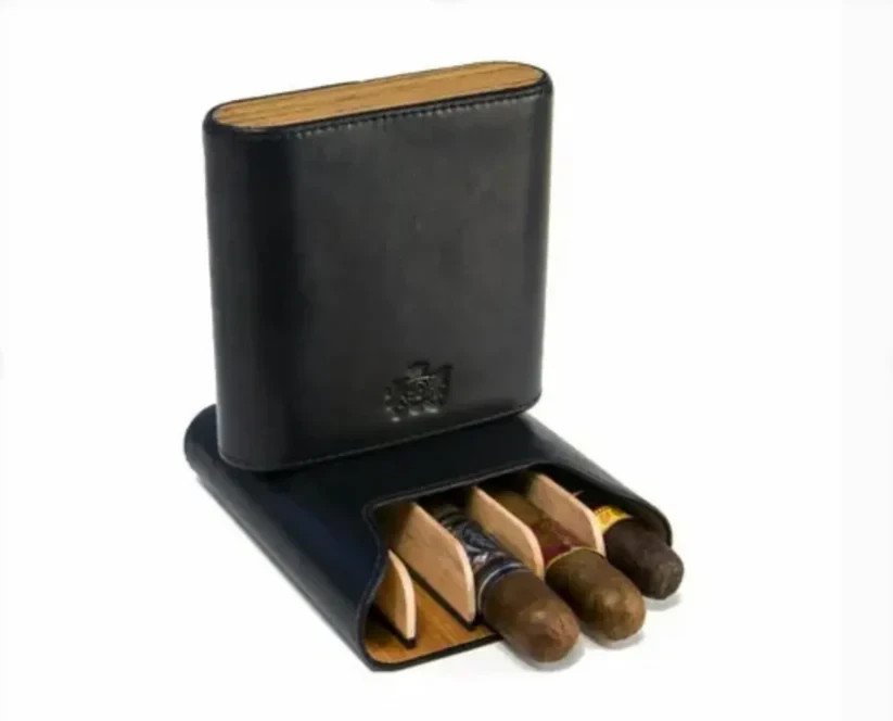 Brizard " Show Band "  5  case - Black Leather & Zebrawood NIB