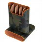 Brizard " Show Band " 5 cigar case - Camouflage and Orange Leather  NIB