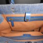 Versace Gold Logo La Medusa Fabric Calf Leather Denim Blue Large Tote Bag