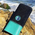 Abalone and Stingray Leather Collection Ltd Cigar Case NIB Abalone and Stingray Leather Collection Ltd Cigar Case NIB