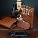 Brizard  " Show Band " 5  cigar case - Lizard  Pattern  with Cutter NIB