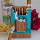 Brizard  Positano Leather 5 Cigar Carrying Case with Gatsby Lighter  NIB