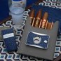 Brizard 5 case - Indigo Croco Pattern and Grey Leather with Cutter & Lighter
