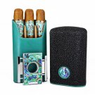Abalone and Stingray Leather Collection Ltd Cigar Case  and Cutter  NIB