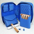 Brizard and Co Blue Ostrich Traveler with Pouch Made in USA NIB
