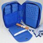 Brizard and Co Blue Ostrich Traveler with Pouch Made in USA NIB