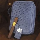 Brizard American Blue Jeans Ostrich Traveler with Lighter Made in USA  NIB
