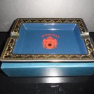 Gold and Blue Ceramic Cigar Ashtray Measures 9" L x 6.75" W NIB