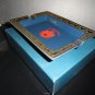 Gold and Blue Ceramic Cigar Ashtray Measures 9" L x 6.75" W NIB