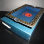 Gold and Blue Ceramic Cigar Ashtray Measures 9" L x 6.75" W NIB