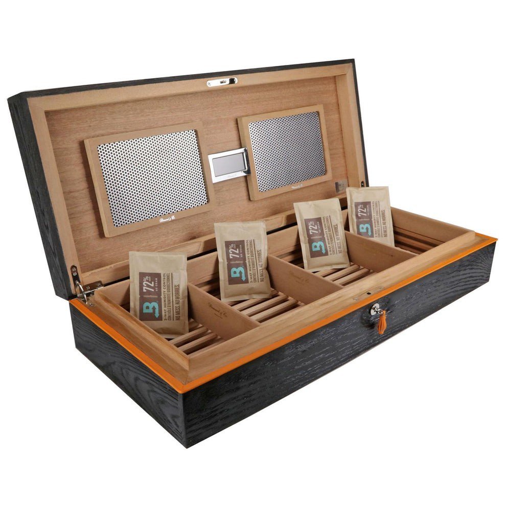 Brizard and Co Royal Oak Collection Humidor Black and Orange 130 / 150 ct