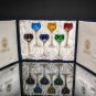 Faberge Colored Crystal Goblets 8.5" H in Blue presentation case NIB