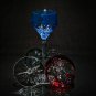 Faberge Colored Crystal Goblets 8.5" H in Blue presentation case NIB