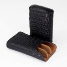 Brizard and Co." 3 Slot  Case - Black Caiman Alligator Gordo Case NIB