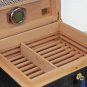 Brizard Black Alligator and Blue Leather Airflow Humidor 60 / 70 ct Made in USA