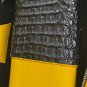 Brizard Genuine Black Caiman & Yellow Leather 5 Slot Case with cutter & lighter