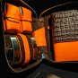 Brizard  Brown Caiman and Orange Leather Traveler with cutter and lighter combo