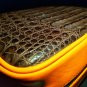 Brizard  Brown Caiman and Orange Leather Traveler with cutter and lighter combo