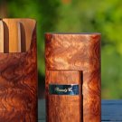 Brizard and Co Bubinga3 Slot  Case Holder and Lighter  NIB