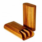 Brizard and Co Zebrawood 3 Slot  Case , Cutter and Lighter Made in USA  NIB