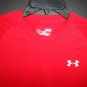 Under Armour Men's HeatGear Short Sleeve Red Tee Shirt Size Large