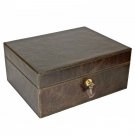 Brizard and Co Antique Olive Green Leather Airflow Humidor 60 /70 ct Made in USA