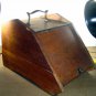 Antique oak wooden coal scuttle, wood box, rubbish bin, bread box, Victorian