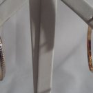 18 kt Gold and Silver  Oval  Hoop Earrings