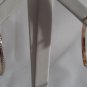 18 kt Gold and Silver  Oval  Hoop Earrings