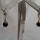 18 kt Gold and Black Pearl  Earrings