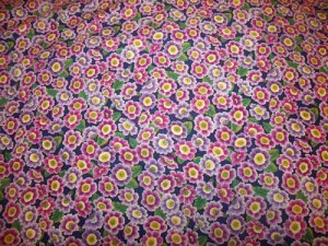 Flower Mart Primrose-Periwinkle  Cotton Fabric  from Benartex 1/ 2 yd