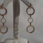 18 kt Gold Triple Circle Drop Stud Earrings