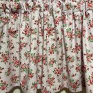 HANDMADE PINK SHABBY ROSE AND POLKA DOT VALANCE,42 X15 INCHES