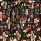HANDMADE BLACK RELIGIOUS VALANCE, 42 X 15 INCHES