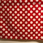 HANDMADE RED AND WHITE POLKA DOT  VALANCE,41 X 15 INCHES