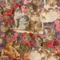 HANDMADE CATS AND FLOWERS VALANCE,42 X15 INCHES
