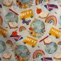 HANDMADE LIGHT BLUE, BACK TO SCHOOL VALANCE,42 X 15 INCHES