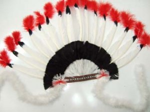 flamboyant  red indian headgear