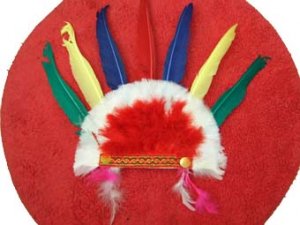 gaudy red indian headgear