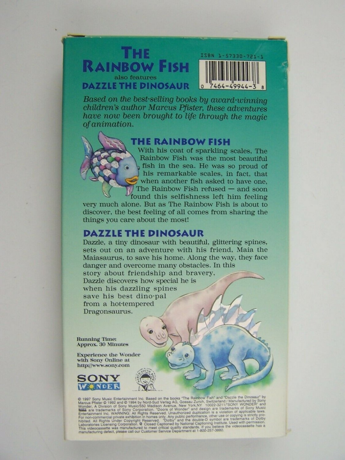 The Rainbow Fish And Dazzle The Dinosaur The Rainbow Fish and Dazzle the Dinosaur VHS
