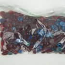 Bag Red/Blue Color Glass Gems Pebbles Flat Marbles for Vase Accents & Crafts